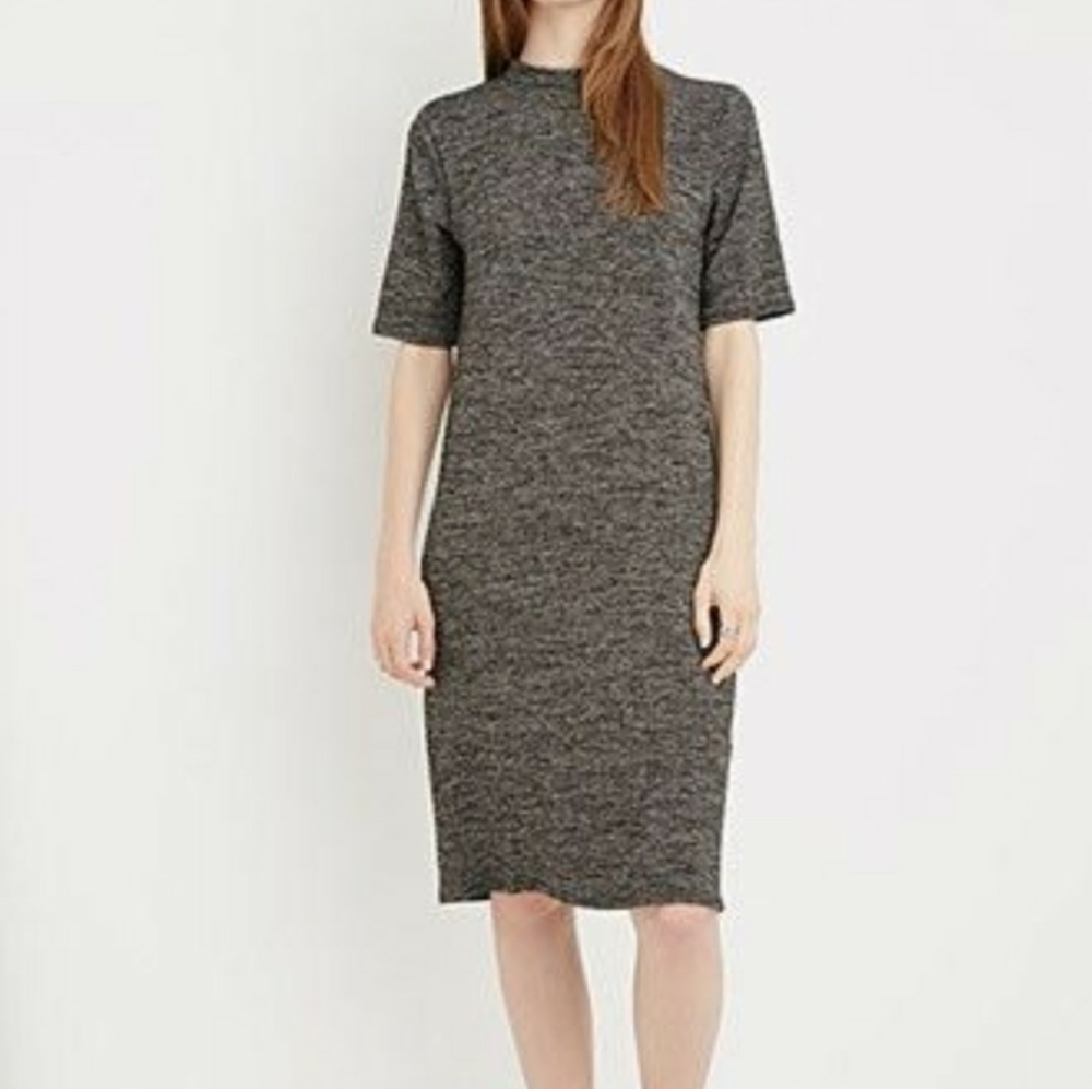 Forever 21 Grey Space Dye Midi Casual Dress
